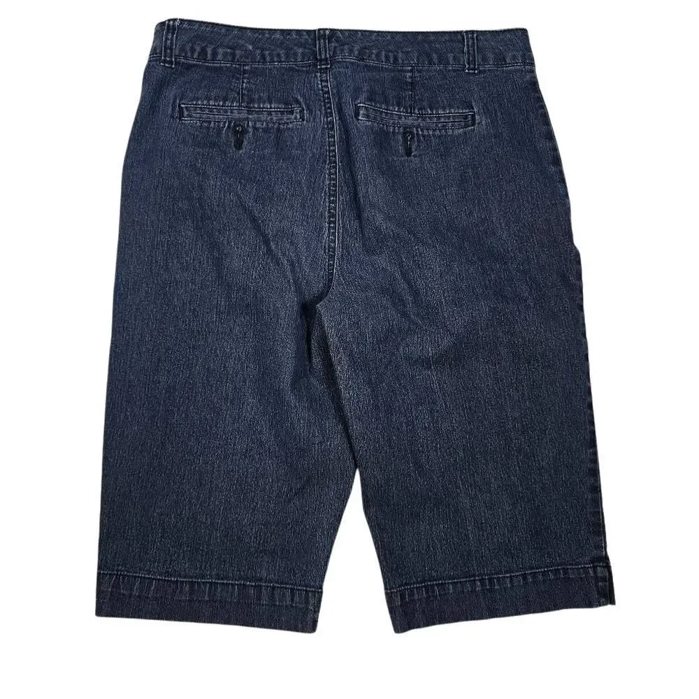 Badolino Dark Blue Denim Shorts Stretch Size 8